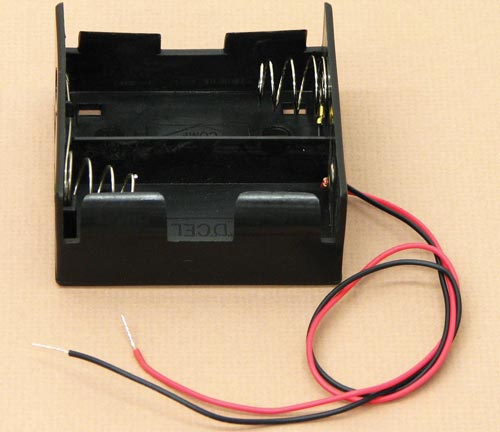 Battery Holder With Wires - 'D' Cell - Double