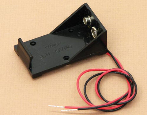 Battery Holder With Wires - '9V' Cell - Single