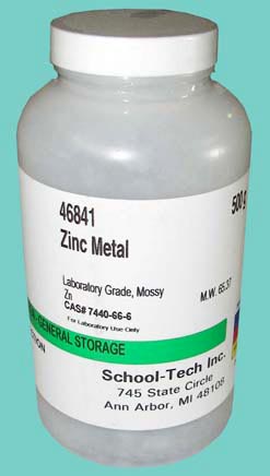 Zinc metal, lab grade, mossy - 500g