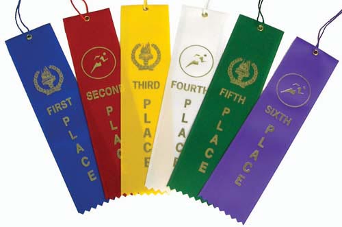 8" Track Award Ribbon - Yellow