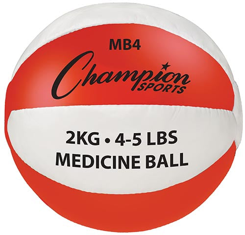 Syn. Leather Medicine Ball - 4-5 lbs. (red)