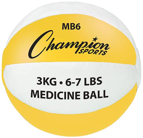 Syn. Leather Medicine Ball - 6-7 lbs. (yellow)