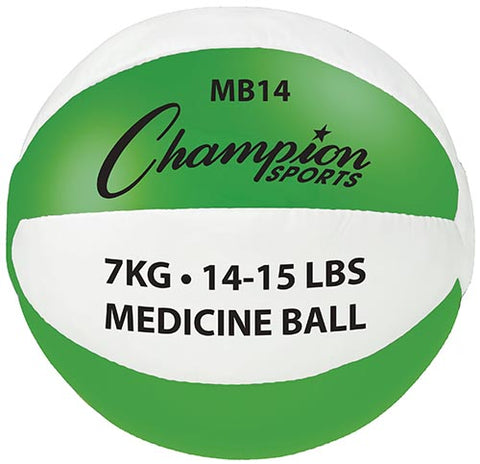 Syn. Leather Medicine Ball - 14-15 lbs. (green)