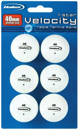 Halex 1-Star Table Tennis Balls - 6 Balls