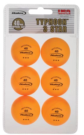 Halex 3-Star Table Tennis Balls - 6 Balls