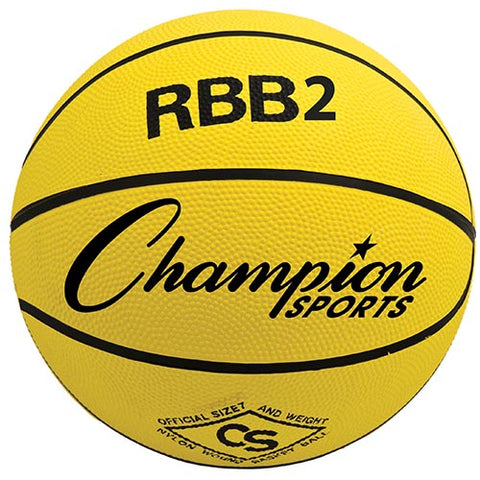 Champion Sports Rubber Basketball - Junior (Yellow)