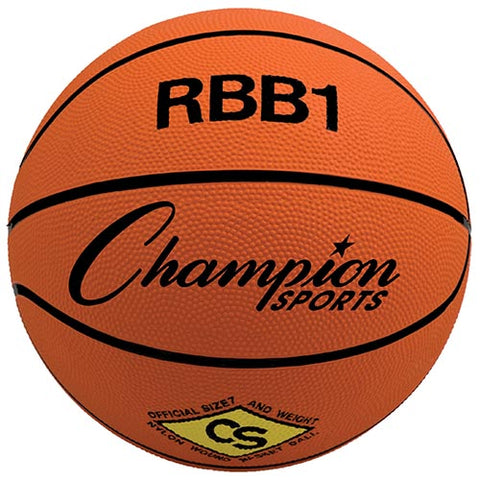 Champion Sports Rubber Basketball - Official (Orange)