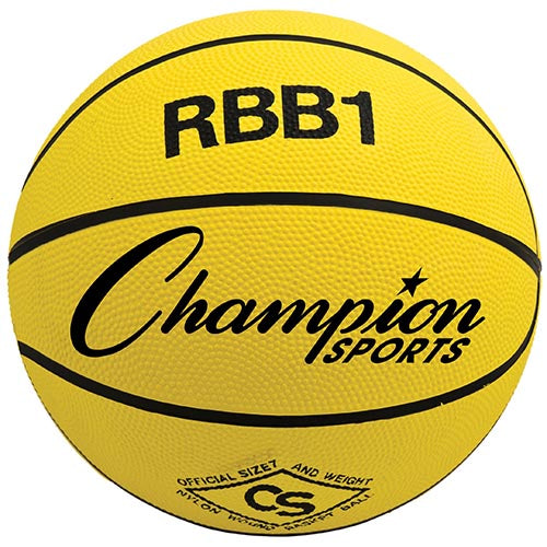 Champion Sports Rubber Basketball - Official (Yellow)