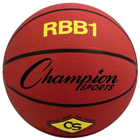 Champion Sports Rubber Basketball - Official (Red)