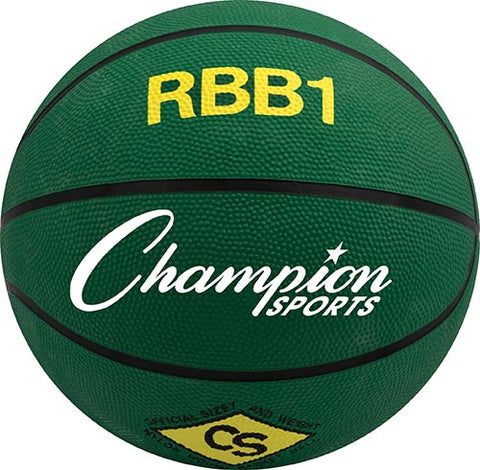 Champion Sports Rubber Basketball - Official (Green)