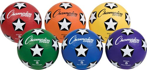 Champion Sports Colored Rubber Soccer Balls - Size 5 (Set of 6)