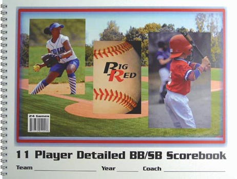 Big Red Baseball-Softball Scorebooks - 11 Player