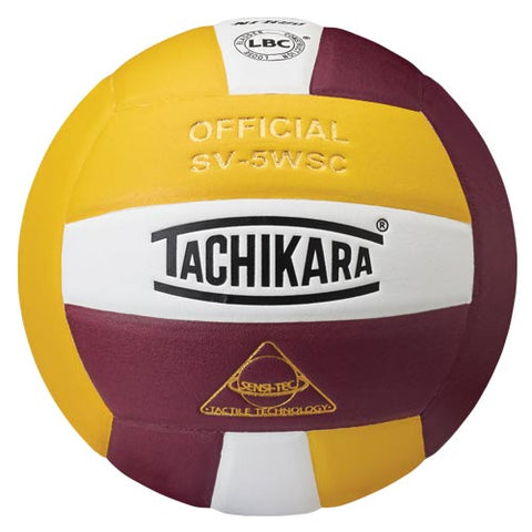 Tachikara SV-5WSC Volleyball - Cardinal-Yellow-White