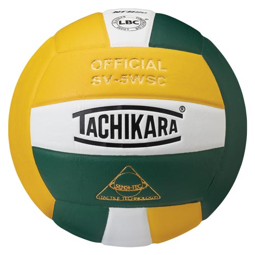 Tachikara SV-5WSC Volleyball - Green-Yellow-White