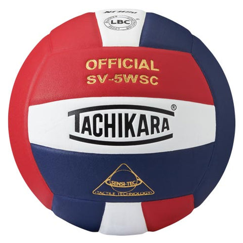 Tachikara SV-5WSC Volleyball - Scarlet-White-Navy