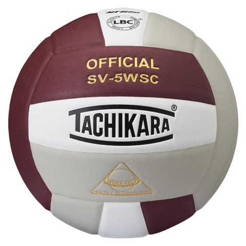 Tachikara SV-5WSC Volleyball - Cardinal-White-Silver