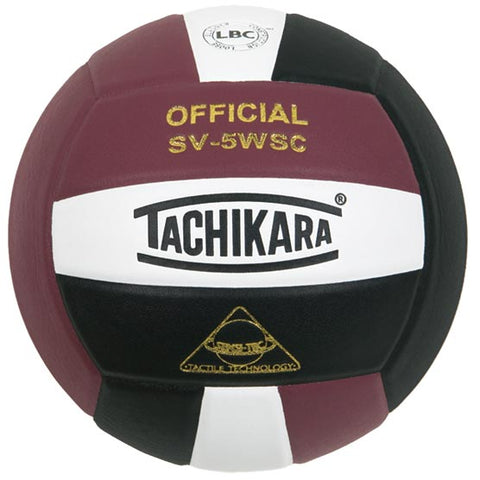 Tachikara SV-5WSC Volleyball - Cardinal-White-Black