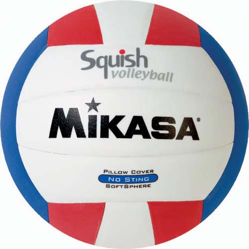 Mikasa No-Sting Squish Volleyball - Red-White-Blue