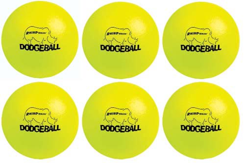 Rhino Skin Dodgeballs - 6.3" (Set of 6)(Neon Yellow)