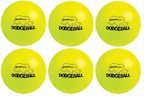 Rhino Skin Dodgeballs - 6.3" (Set of 6)(Neon Yellow)