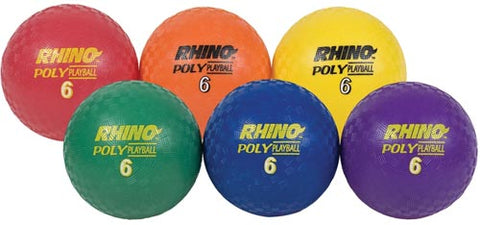 Champion Sports Ultimate Rhino Poly Playground Balls - 6" (Set of 6)