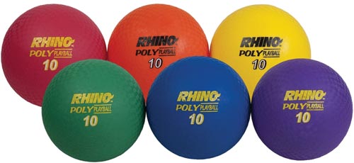 Champion Sports Ultimate Rhino Poly Playground Balls - 10” (Set of 6)