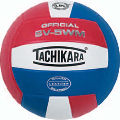 Tachikara SV-5WM Leather Volleyball - Red-White-Blue