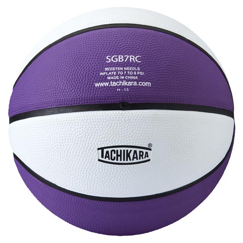 Tachikara Rubber Basketball - Intermediate (Purple-White)