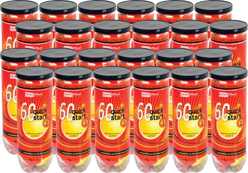 Quick Start 60 Tennis Balls - Case-24 Cans