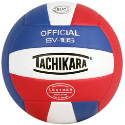 Tachikara SV18S Composite Leather Volleyball - Red-White-Blue