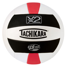 Tachikara SofTec® VX2 Volleyball - Black-White-Scarlet