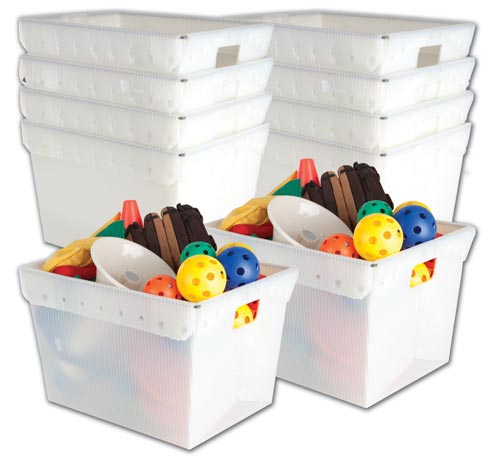 Small Plastic Nesting Storage Totes - White