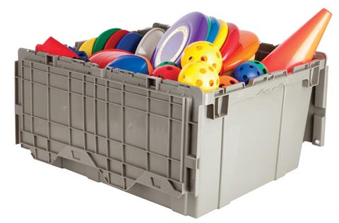 Premium Heavy-Duty Attached Lid Container - Grey