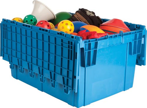 Premium Heavy-Duty Attached Lid Container - Blue