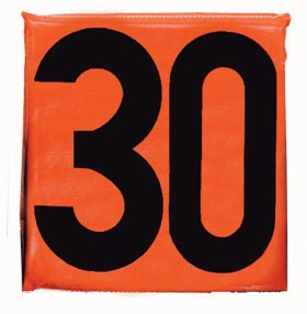 12" Sideline Markers - Set of 11 (Black on Orange)