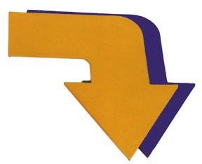 Jumbo Poly Arrow - Curved (Blue-Yellow)