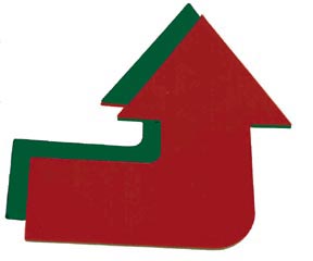 Jumbo Poly Arrow - Curved (Red-Green)