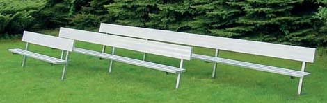 7.5' Permanent Player Bench w- Back