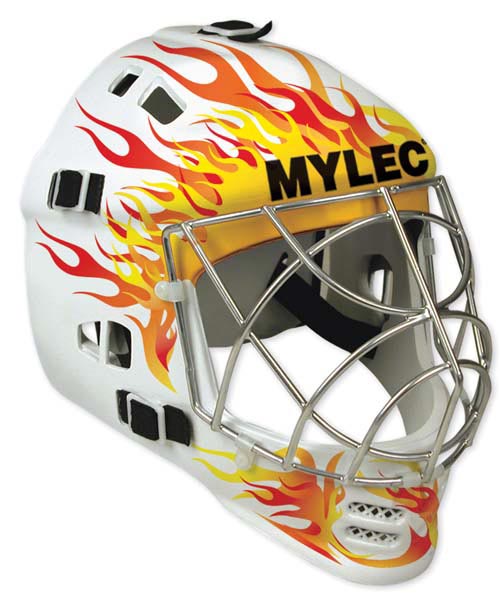 Ultra Pro Goalie Mask - White w- Flames