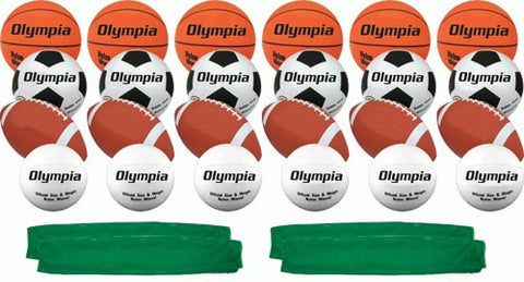 Multi-Sport Rubber Ball Pack (Intermediate Size) - 28 Pieces