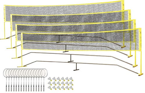 Maxi-Net Badminton Pack - 4 Court Set w- 26" Rackets