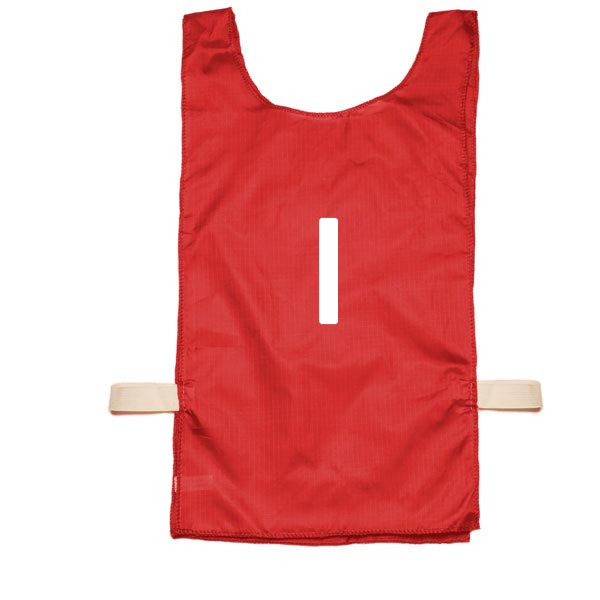 Nylon Numbered Pinnies - Red (1-12)