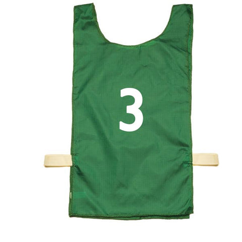 Nylon Numbered Pinnies - Green (1-12)