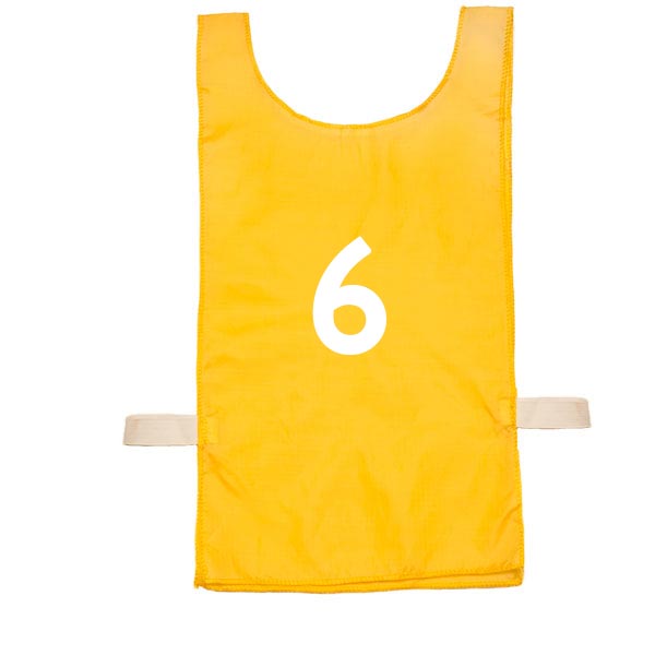 Nylon Numbered Pinnies - Yellow (1-12)