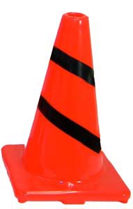 Heavy-Duty Striped Cone - 12" (Orange-Black)