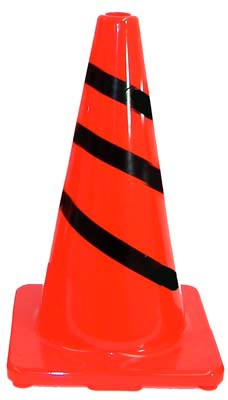 Heavy-Duty Striped Cone - 18" (Orange-Black)