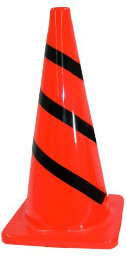 Heavy-Duty Striped Cone - 28" (Orange-Black)