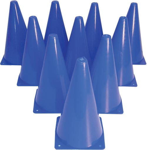 Blue Drill Cones - Set of 10