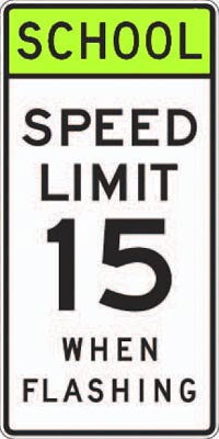 24" x 48" Aluminum Sign - School, Speed Limit 15 (Ylw-Grn)