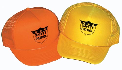 Orange Cap with Safety Patrol Emblem